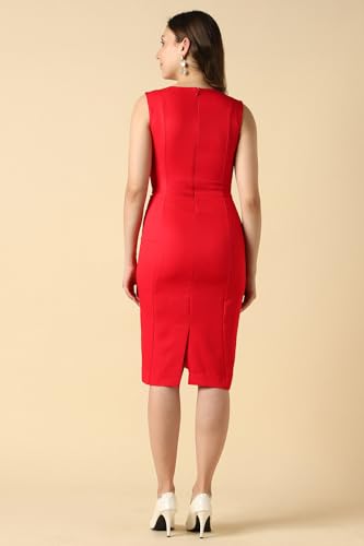 Women Red Solid Casual Dress