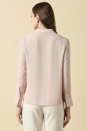 Women Pink Solid Long Sleeves Shirt