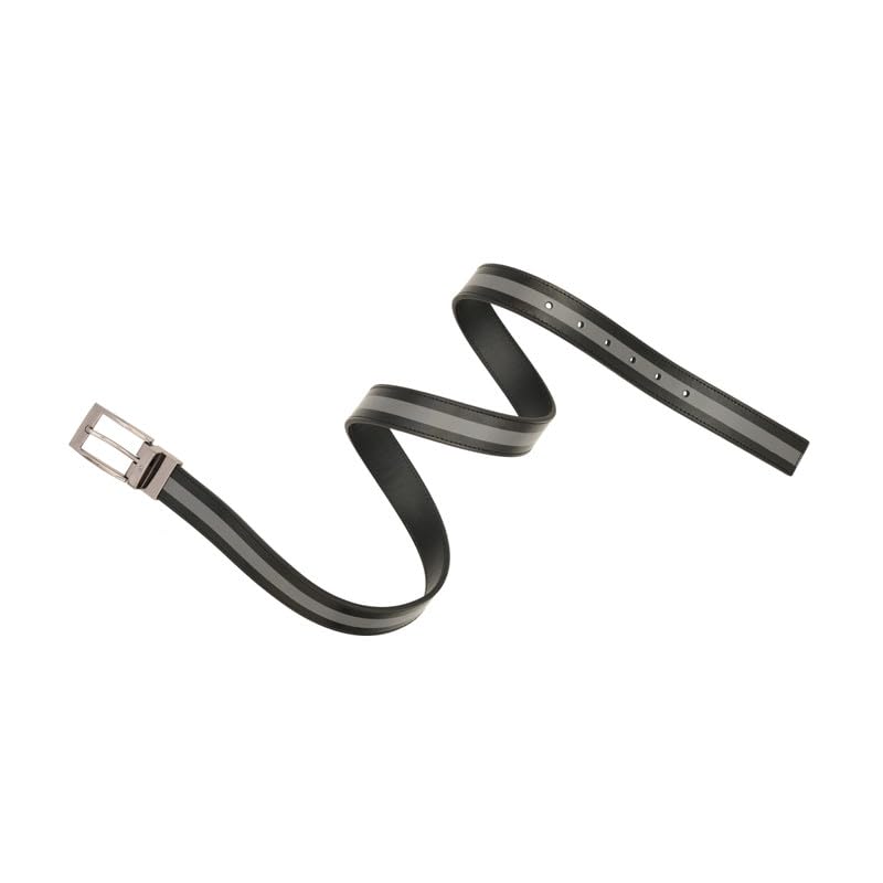 United Colors of Benetton Men's Reversible Leather Belt Weldon | Color - Black+Grey | XL 110Cm | Formal & Casual | Ideal For Gifting