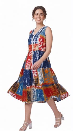Veldress Full Long Dress Maxi Dress Kurtis Cotton Beachwear Maxi (in, Alpha, 3XL, Regular, Multi) Multicolour