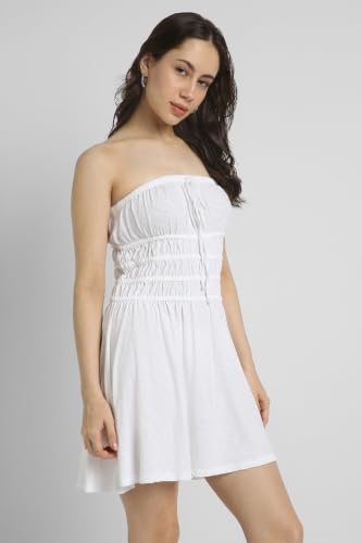 American Eagle Sunchaser Knit Strapless Smocked Bodice Mini Dress