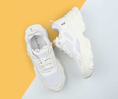 LOUIS STITCH White Sneakers for Women | Comfortable Sneakers | LSLD-SNK-01-WH | UK-8