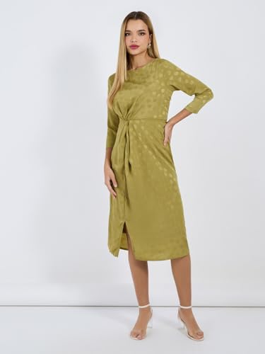 Styli Women Sheath Midi Dress |Perfect for Casual & Semi-Formal Occasions Yellow