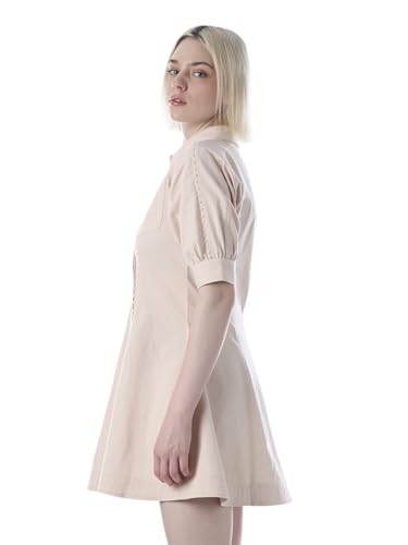 ONLY Women's Embellished Fit and Flare Peach Dress