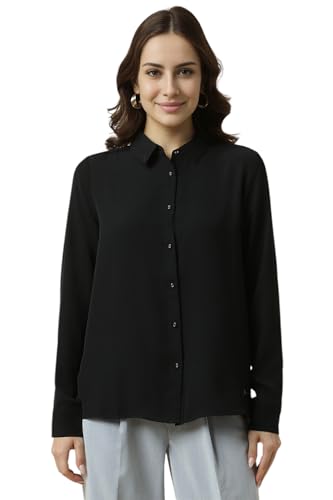 Women Black Solid Long Sleeves Shirt