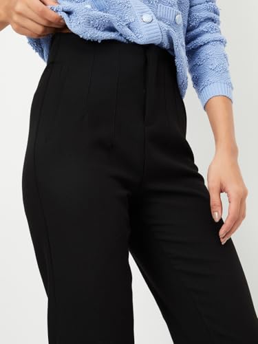Max Women's Regular Casual Pants (SFB3507_Black