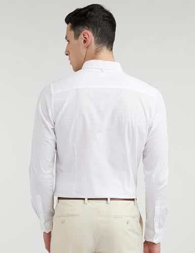 Allen Solly Men's Solid Slim Fit Shirt (ASSFQMOBZ43301_White_42)