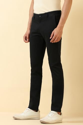 Men Black Solid Casual Trousers