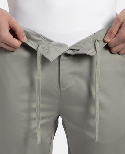 Jockey IM26 Men's Super Combed Cotton Rich Elastane Stretch Woven Fabric Slim Fit All Day Pants_Moon Mist_L