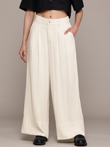 Label RITU KUMAR White Angie Flared Solid Pants