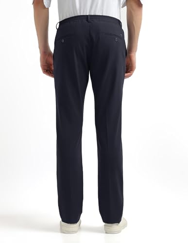 Arrow Newyork Men's Twill Pleated Front Trousers (ANAKTR2335_Navy_32)