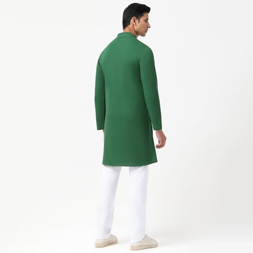 Lacoste Men's Cotton Solid Slim Dress Shirt (YH003H_Green