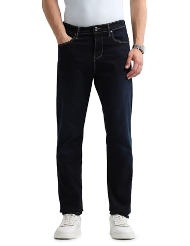 Arrow Newyork Men's Bronx Regular Fit Mid Rise Jeans (ANAKJN2671_Navy_38)