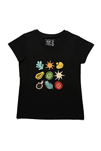 Van Heusen Girls T-Shirt - 100% Cotton - Ultra Soft, Round Neck, Short Sleeve_56405_Black_11-12 Years