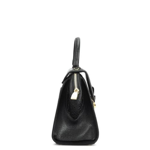 Da Milano Leather Shoulder Bag for Women - Black (LB-02419)