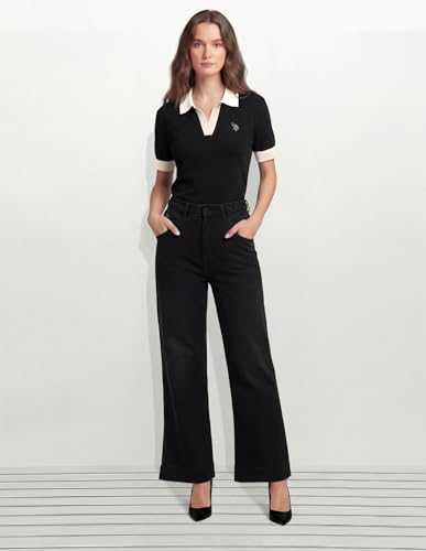 U.S. POLO ASSN. High Rise Wide Leg Fit Jeans Charcoal