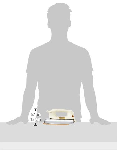 Bajaj DHX-9 1000W Heavy Weight Dry Iron | Advance Soleplate And Anti-Bacterial German Coating Technology | Multiple Temperature Levels | 2 Yr Warranty 【Ivory】