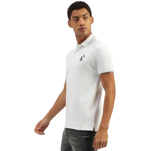 UNITED COLORS OF BENETTON Regular Fit Polo Neck Solid T-Shirt (Size: XL)-25P3059J3340I101 Blue