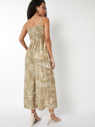 Max Women Printed Jumpsuit (Beige_XS)