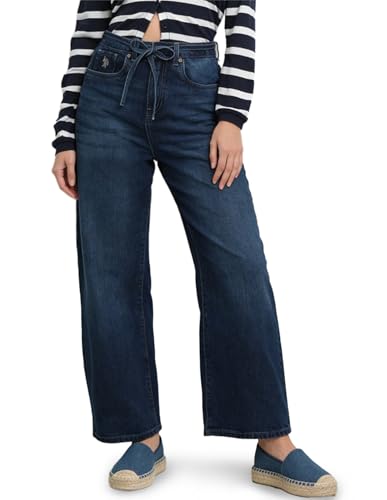 U.S. POLO ASSN. Mid Rise Barrel Fit Jeans Dark Blue