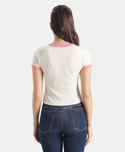 Jockey WZ25 Women Super Combed Cotton Rich Graphic Printed T-Shirt_Egret_L