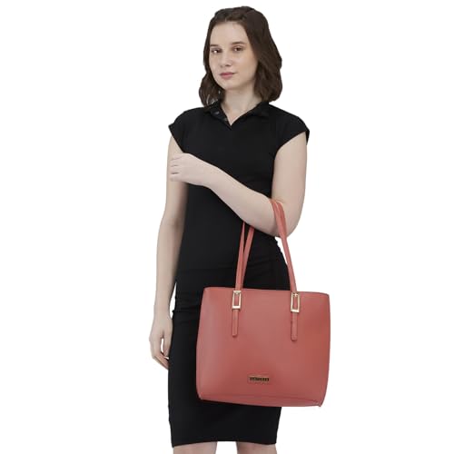 Caprese Jenny Tote Bag, Medium-Blush | Stylish Handbag for Women | Spacious, Versatile Office & Daily Essentials Tote | Top Zip Closure