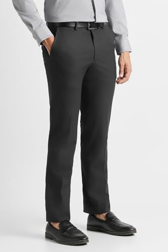 Men Black Solid Trousers