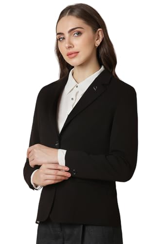 Allen Solly Women's Blazer (AHBZWRGFD14714_Black