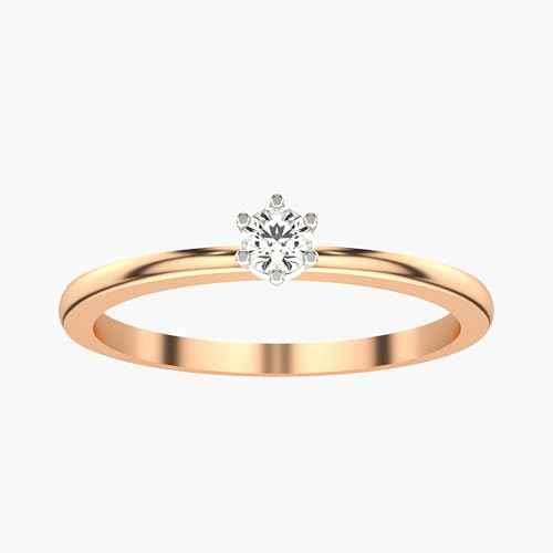 VALANOVA Sterling Silver & Certified Lab Grown Diamond 0.11cts | Ring For Women/Girls | Stylish & Elegant | VGR0298A | Ring Size: 14
