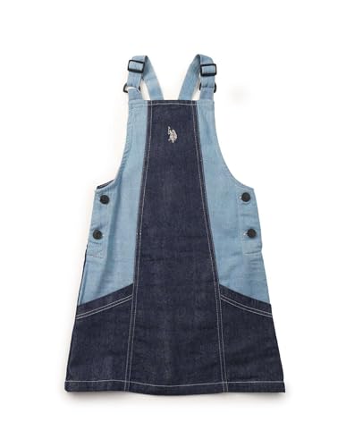 U.S. POLO ASSN. Girl's Cotton Classic Mini Dress (UGDRS0440 Blue