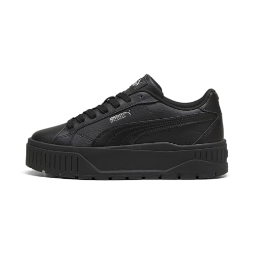 Puma | Karmen II Women's Leather Sneakers | Black-Black-Silver | 7UK