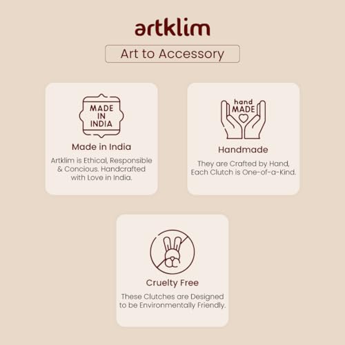 Artklim Black Buddha & Flowers Print Clutch Handbag for Women & Girls - Handcrafted Box Statement Sling Bag - Fashionable Evening Purse - Gift for Mother
