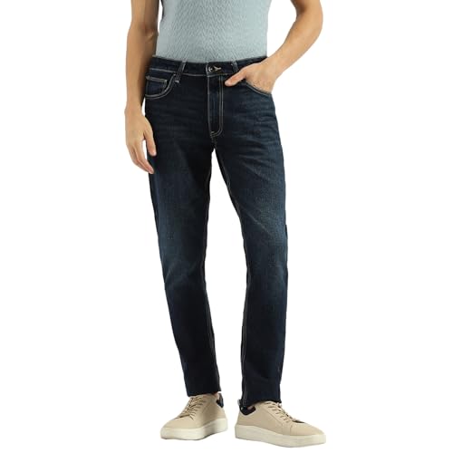 United Colors of Benetton Solid Slim Tapered Fit Jeans (Size:32)-25P4COPI1306I90132 Blue