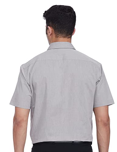 Amazon Brand - Symbol Men's 100% Cotton Half Sleeve Regular Fit Formal Shirt Mid Grey2 46