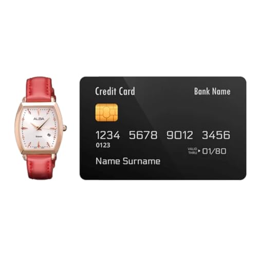 Alba Rose Gold with Red Leather Strap-AH7CT2X1