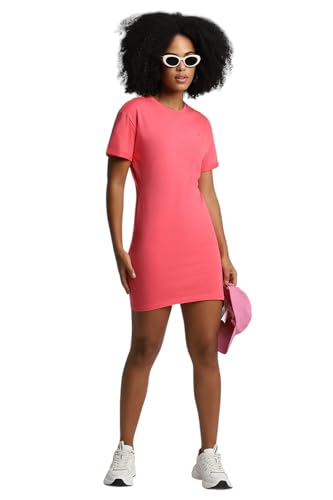 FOREVER 21 women's Cotton T-Shirt Mini Casual Dress (602589_Pink