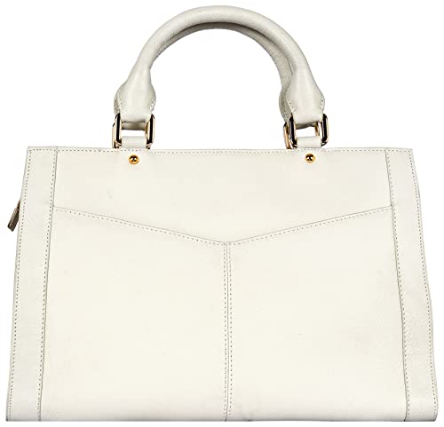 eske Christra - Genuine Leather Handbag - Spacious Compartments - Work and Travel Bag - Durable - Water Resistant - Adjustable Strap - Detachable Adjustable shoulder strap - For Women (Vanilla Cosmos)