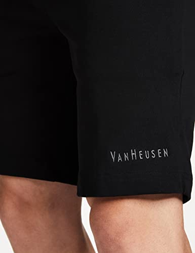 Van Heusen Athleisure Men Knit Shorts - Cotton Rich - Smart Tech, Easy Stain Release, Anti Stat, Ultra Soft, Moisture Wicking_50001_Black_S