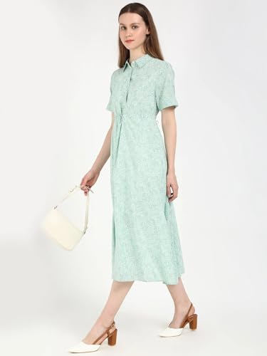 Cotton Spread Collar A-Line Dress