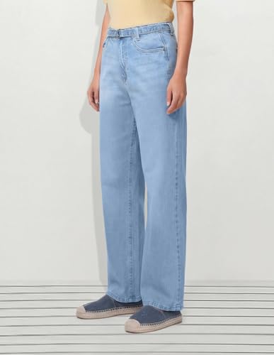 U.S. POLO ASSN. High Rise Straight Fit Jeans Light Blue