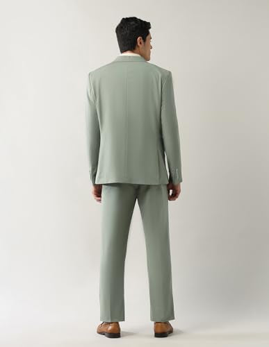 Arrow Men's Polyester Business Suit Pants Set (ARAJSU5568_Green