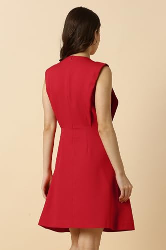 Allen Solly Women's Polyester Modern Mid-Thigh Length Dress (AHDRWRGP683128_Red