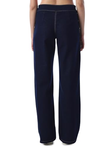 ONLY Women's Solid Wide Leg High-Rise Blue Jeans