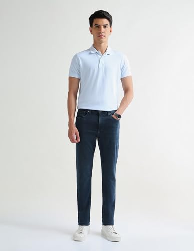 Arrow Newyork Men's Soho Slim Tapered Fit Stone Washed Jeans