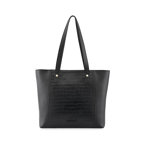 Fastrack Textured Structured Tote Bag for Women, Girls and Ladies | Laptop Bag with Zipper Closure |Bag for Office & Daily Use