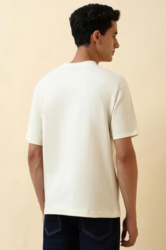 Men White Print Crew Neck T-Shirt