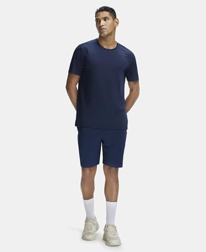 Jockey Men's Straight Fit Shorts with Side Zipper Pockets MV23_Navy_L