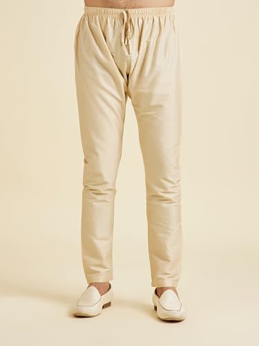 Manyavar Men's Art Silk Textured Kurta Pyjama Set(Brown,S)