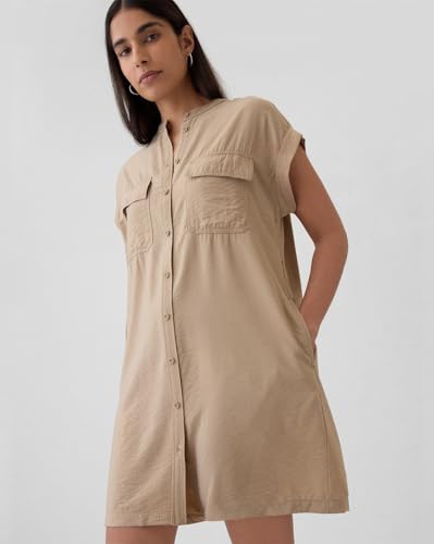 GAP Women's Rayon Kimono Above The Knee Casual Dress (442602112_Khaki