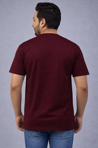 THE SOUTH STORE Men's Maroon Round Neck Half Sleeve Printed Plus Size T-Shirt | Beast Mode